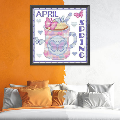 Month - 11CT Stamped Cross Stitch 35*35CM