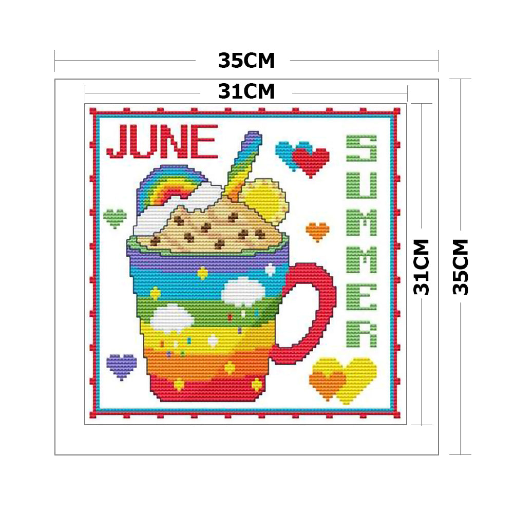 Month - 11CT Stamped Cross Stitch 35*35CM