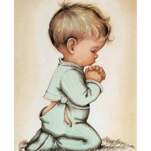 Kid Pray - Full Round Drill Diamond Painting 30*40CM