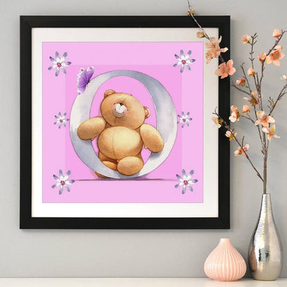 Letter Bear - Full Round Drill Diamond Painting 30*30CM