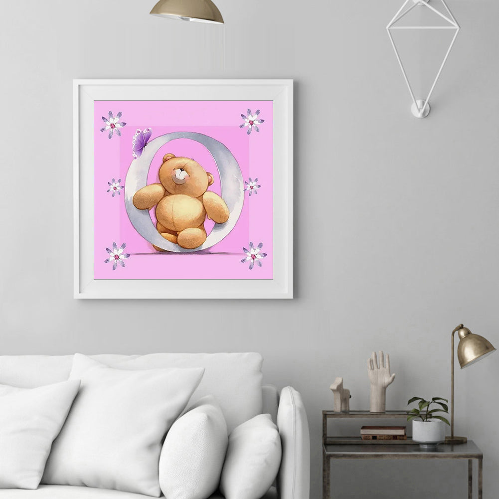 Letter Bear - Full Round Drill Diamond Painting 30*30CM