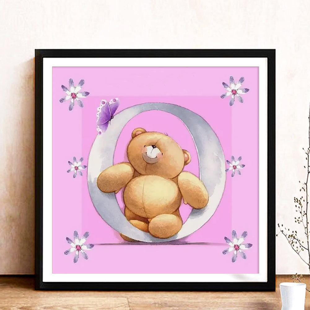 Letter Bear - Full Round Drill Diamond Painting 30*30CM