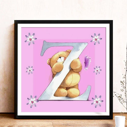 Letter Bear - Full Round Drill Diamond Painting 30*30CM