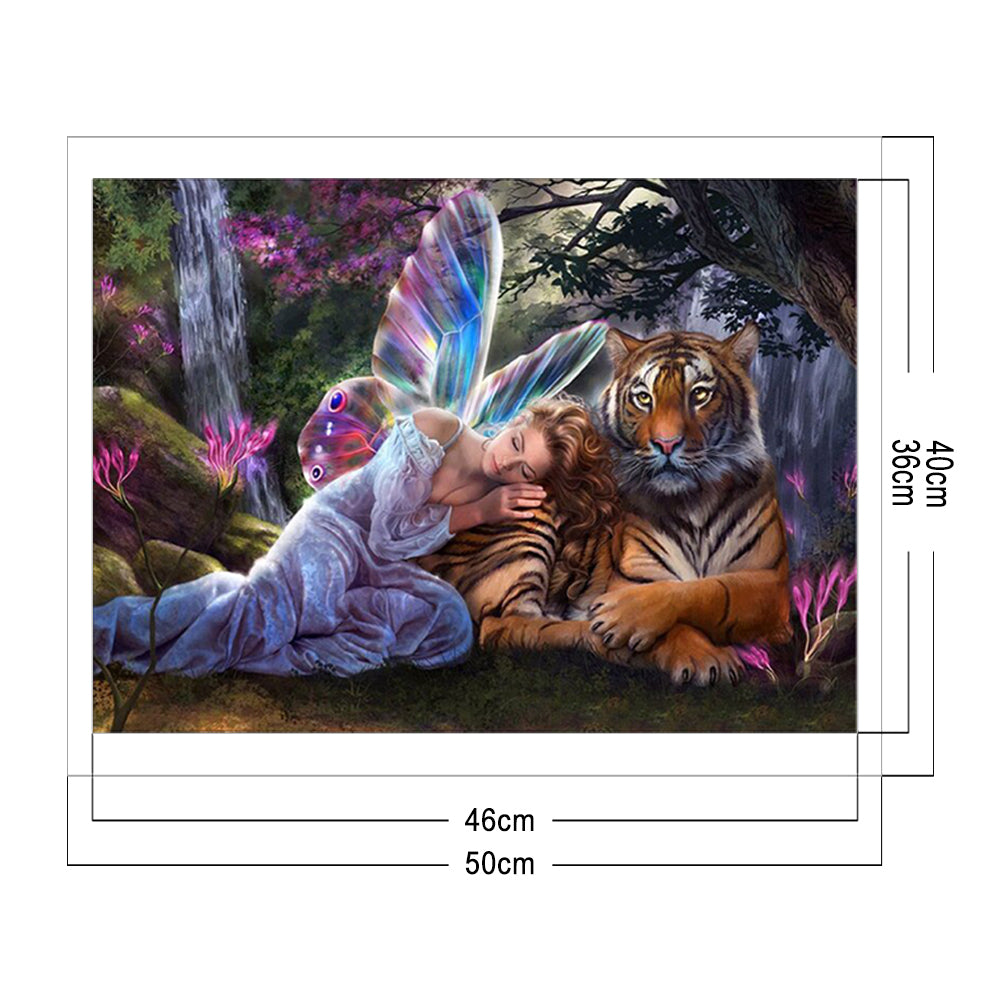Angels Tigers - 11CT Stamped Cross Stitch 50*40CM