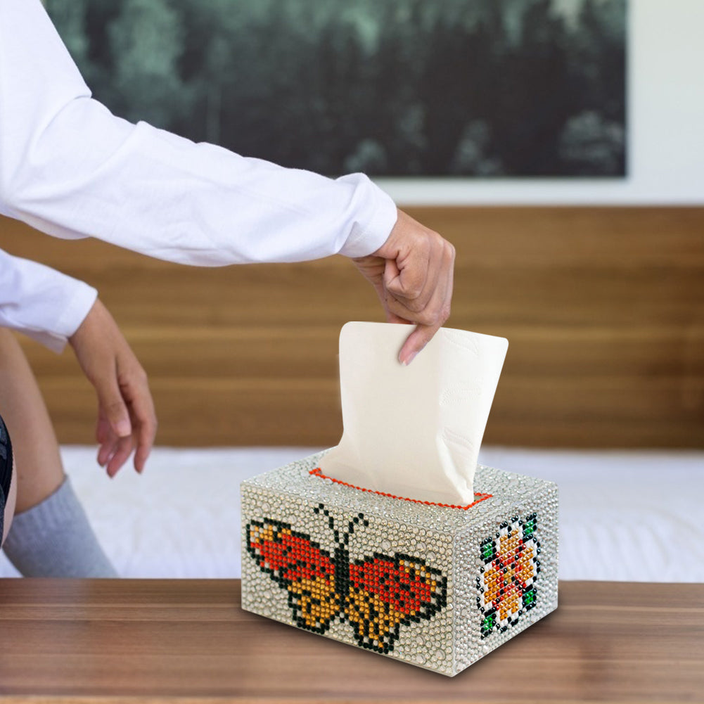 Diamond Painting Tissue Box Tissue Holder DIY Desktop Craft (Butterfly)