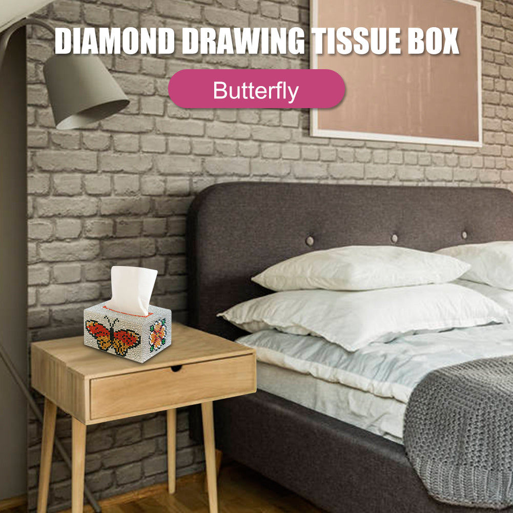 Diamond Painting Tissue Box Tissue Holder DIY Desktop Craft (Butterfly)