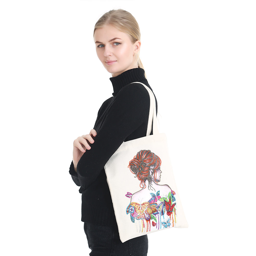 DIY Diamond Painting Handbag Reusable Shoulder Shopping Tote (BB005 Woman)