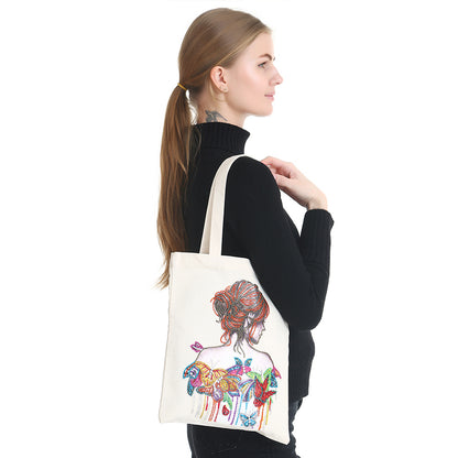 DIY Diamond Painting Handbag Reusable Shoulder Shopping Tote (BB005 Woman)