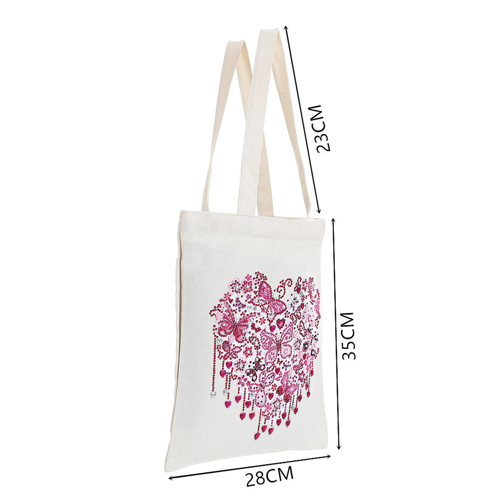 DIY Diamond Painting Handbag Reusable Shopping Tote (BB001 Butterfly Love)