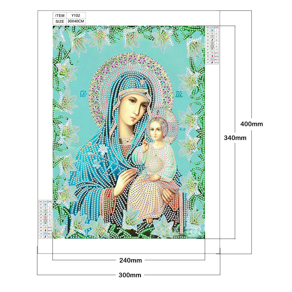 Religion Goddess - Special Shaped Drill Diamond Paintng 30*40CM