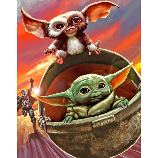 Cartoon Yoda - Full Round Drill Diamond Painting 30*40CM