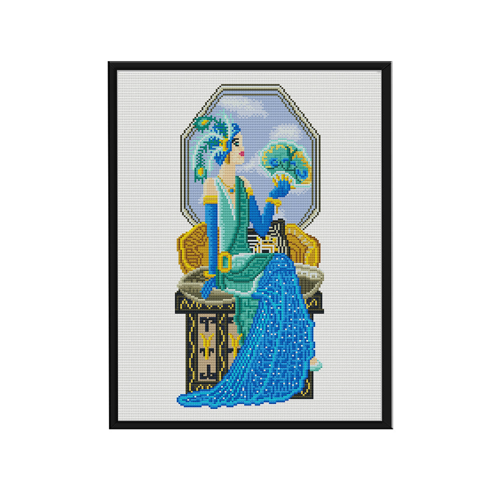 Lady Figure - 11CT Stamped Cross Stitch 40*55CM