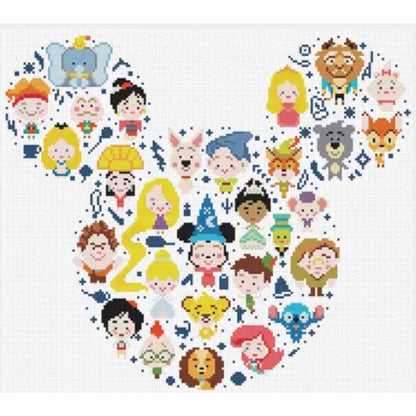 Cartoon Crowd - 11CT Stamped Cross Stitch 40*45CM