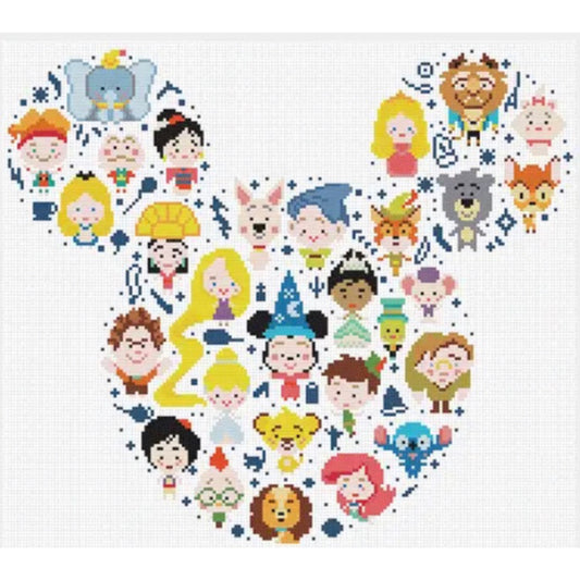 Cartoon Crowd - 11CT Stamped Cross Stitch 40*45CM