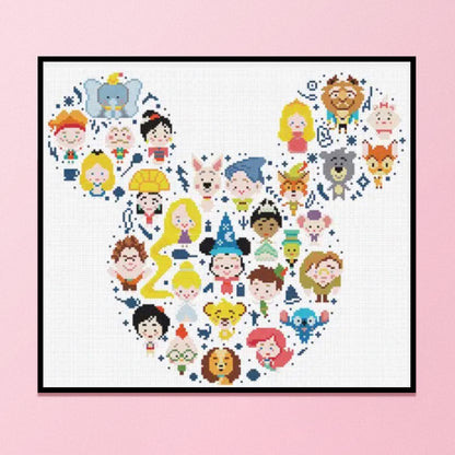 Cartoon Crowd - 11CT Stamped Cross Stitch 40*45CM