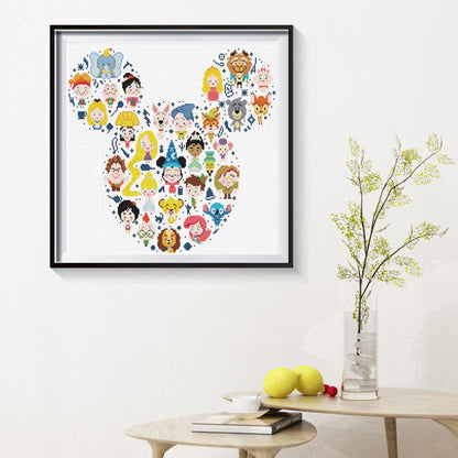 Cartoon Crowd - 11CT Stamped Cross Stitch 40*45CM