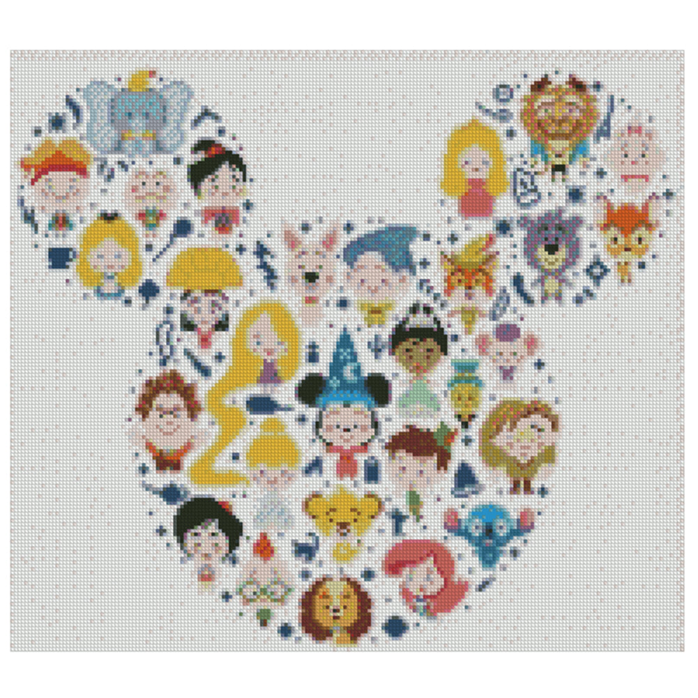 Cartoon Crowd - 11CT Stamped Cross Stitch 40*45CM