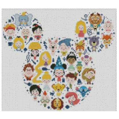 Cartoon Crowd - 11CT Stamped Cross Stitch 40*45CM