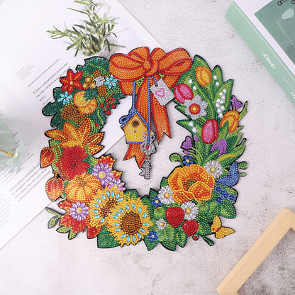DIY Diamond Painting Wreath Handmade Crafts 5D Rhinestone Drawing Garland