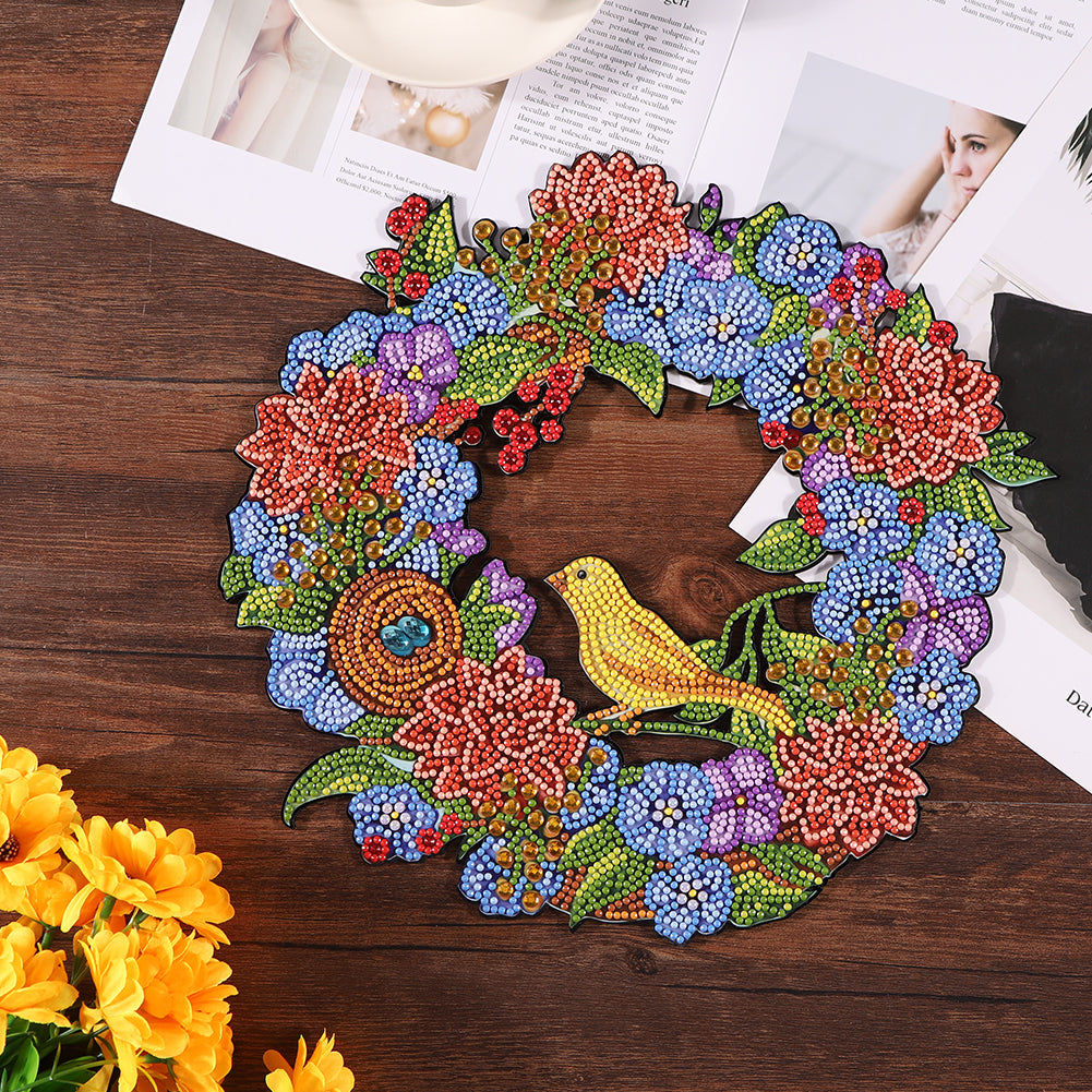 DIY Diamond Painting Wreath Handmade Crafts 5D Rhinestone Drawing Garland