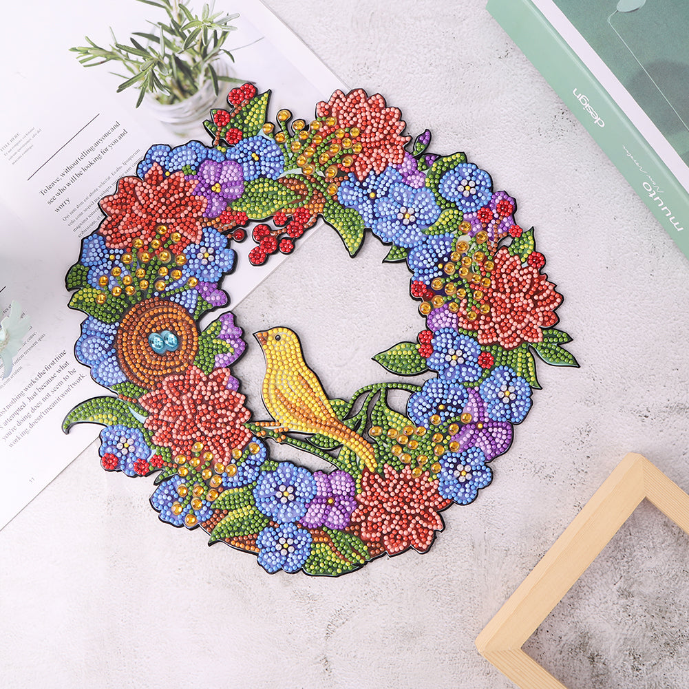 DIY Diamond Painting Wreath Handmade Crafts 5D Rhinestone Drawing Garland