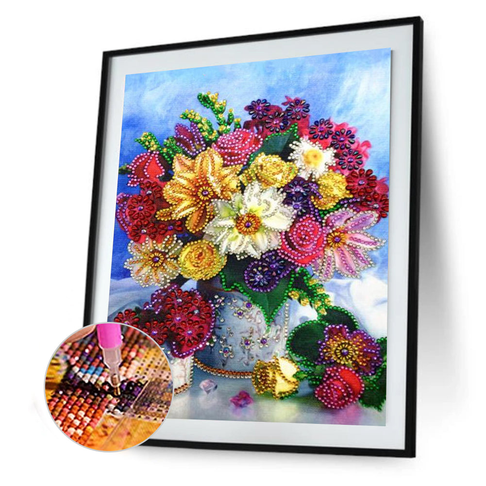 Flower - Special Shaped Drill Diamond Painting 30*40CM