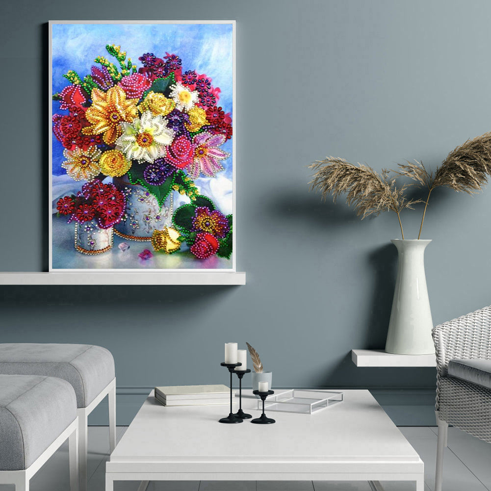 Flower - Special Shaped Drill Diamond Painting 30*40CM