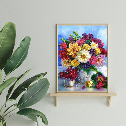 Flower - Special Shaped Drill Diamond Painting 30*40CM