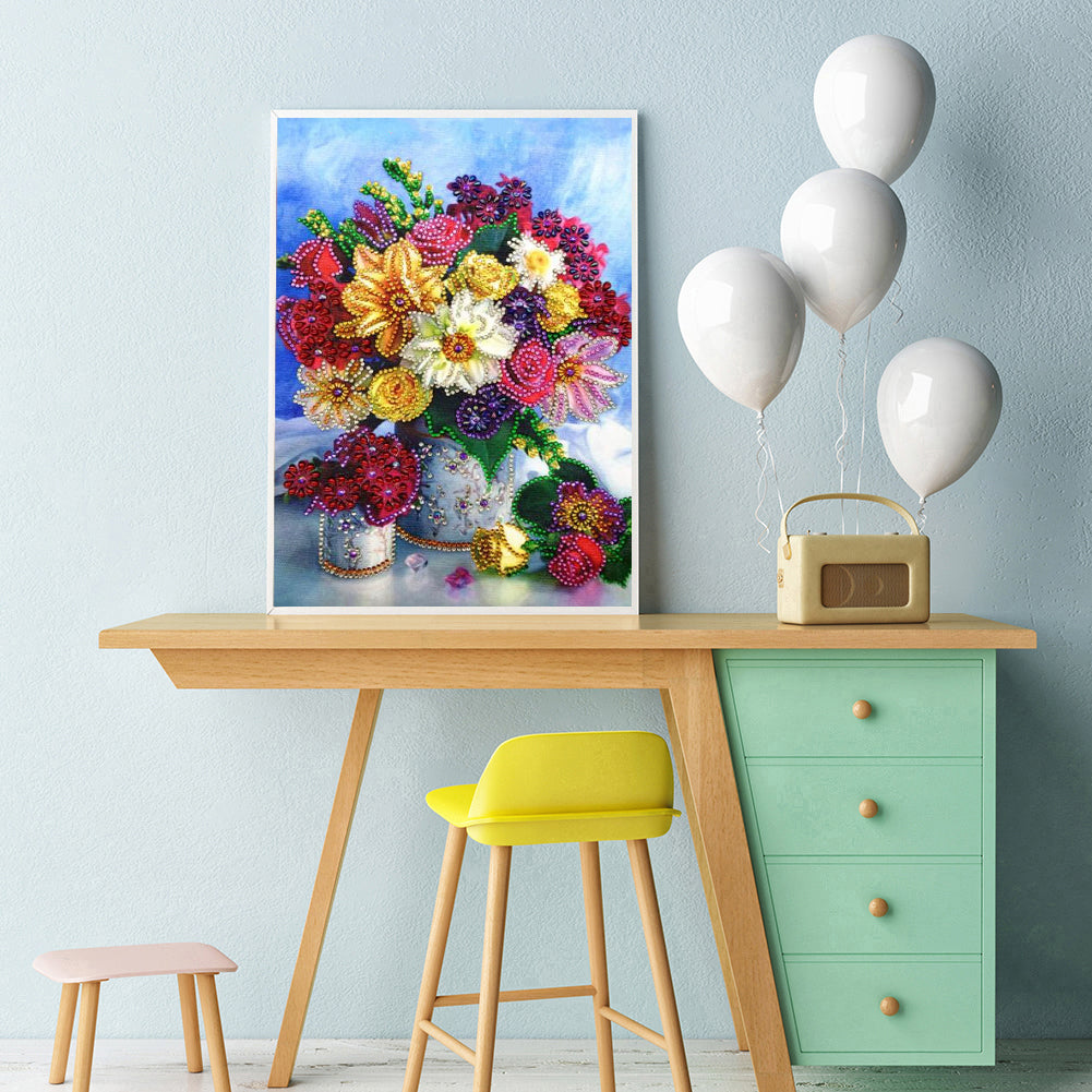 Flower - Special Shaped Drill Diamond Painting 30*40CM