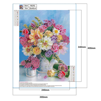 Flower - Special Shaped Drill Diamond Painting 30*40CM