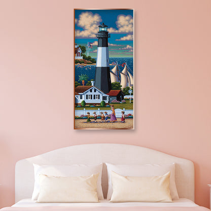 Lighthouse - Full Round Drill Diamond Painting 30*60CM