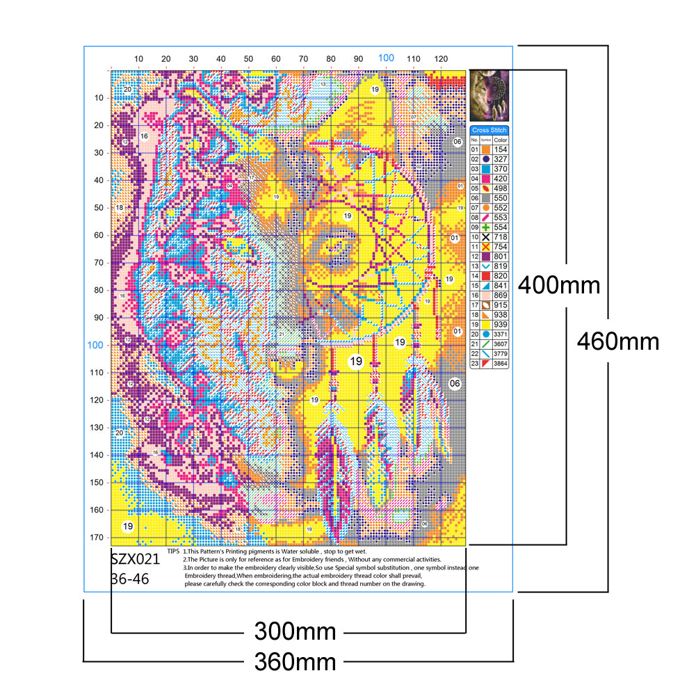 Wolf - 11CT Stamped Cross Stitch 36*46CM