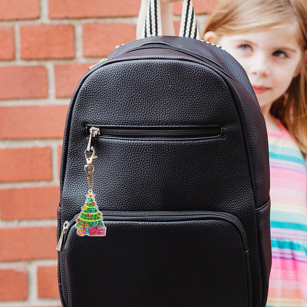 4x DIY Rhinestones Picture Keychain Special Shaped Diamond Painting Keyring