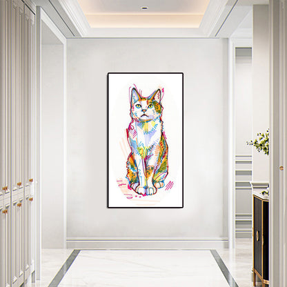 Cat - Full Round Drill Diamond Painting 30*50CM