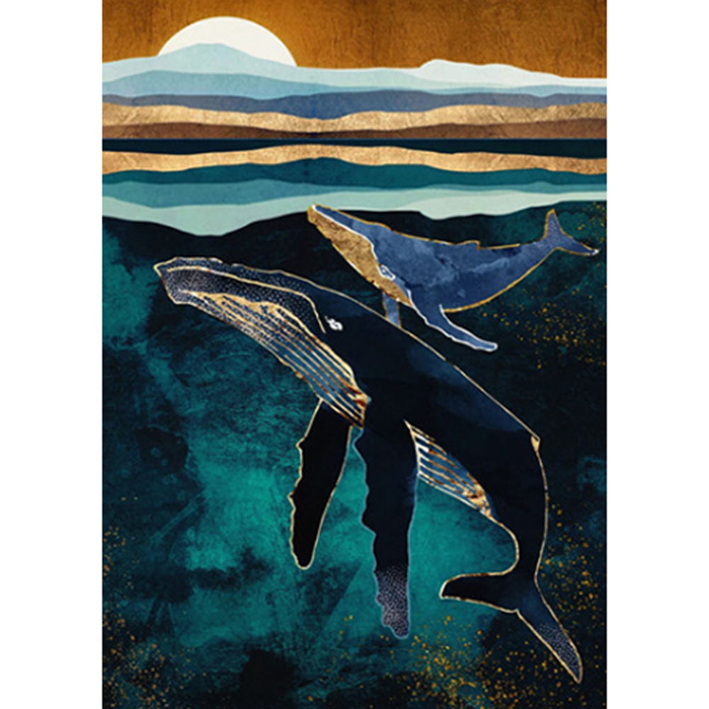 Whale - Full Round Drill Diamond Painting 30*40CM