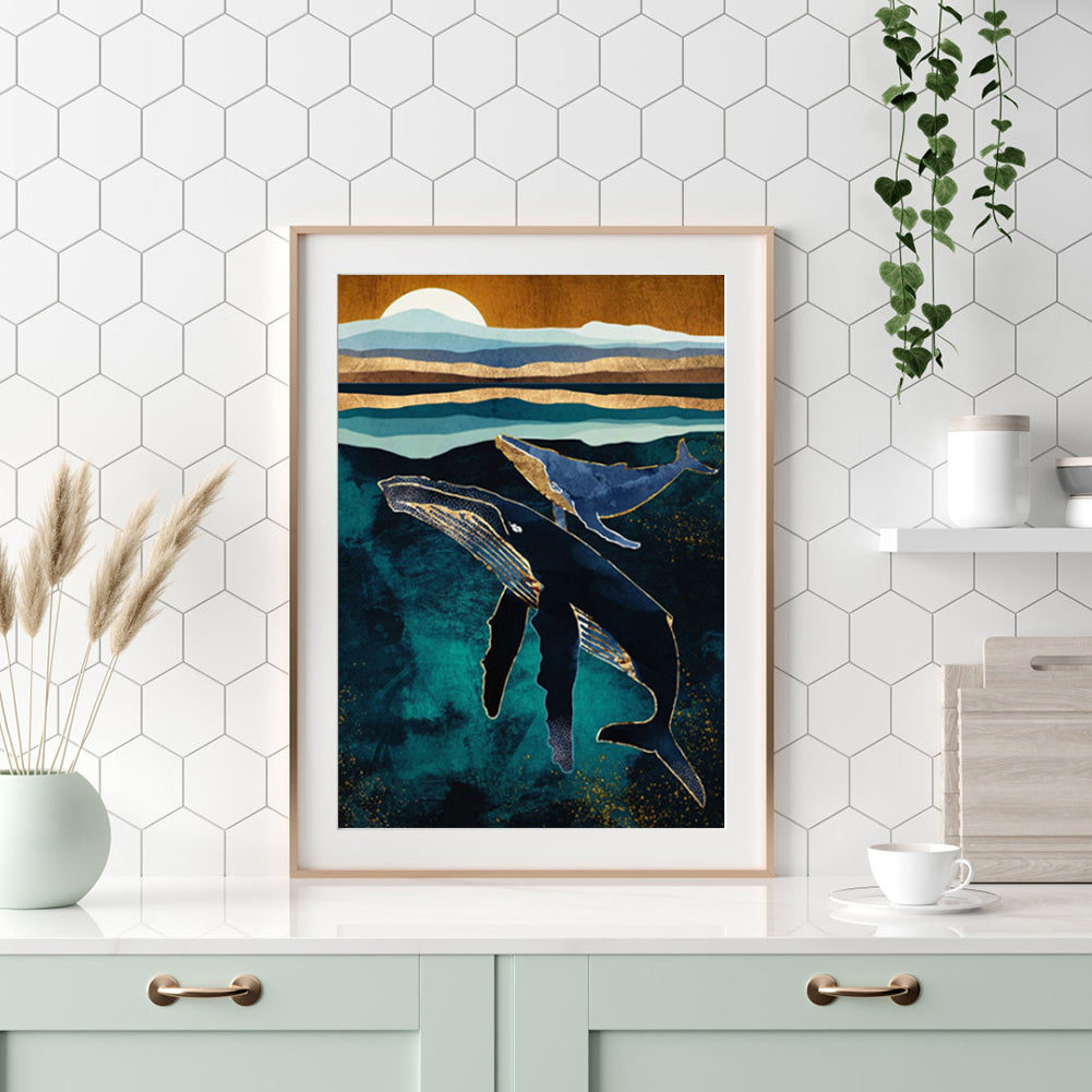 Whale - Full Round Drill Diamond Painting 30*40CM