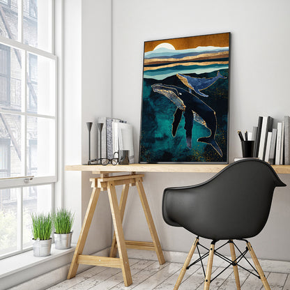 Whale - Full Round Drill Diamond Painting 30*40CM