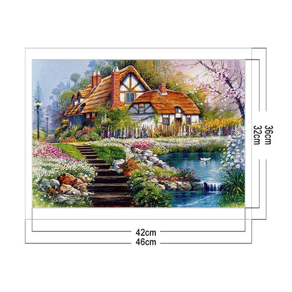 Cabin - 11CT Stamped Cross Stitch 36*46CM