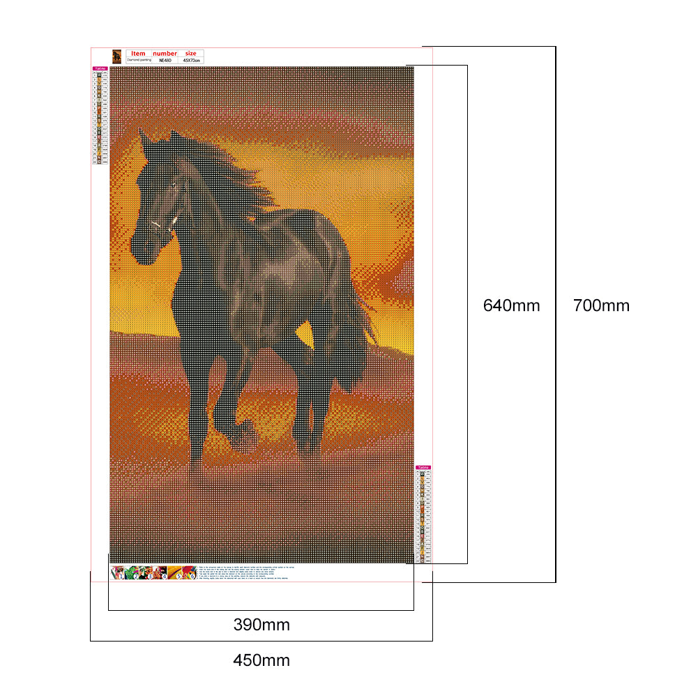 Horse - Full Round Drill Diamond Painting 45*70CM