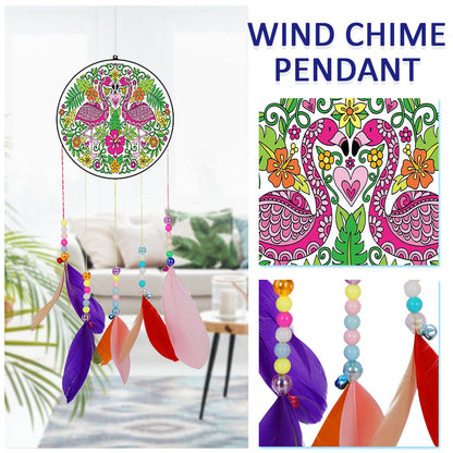 5D DIY Diamond Painting Acrylic Wind Chime Mosaic Kit Rhinestone Home Decor