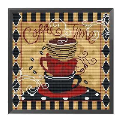 Coffee - 11CT Stamped Cross Stitch 36*36CM