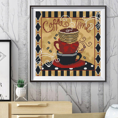 Coffee - 11CT Stamped Cross Stitch 36*36CM