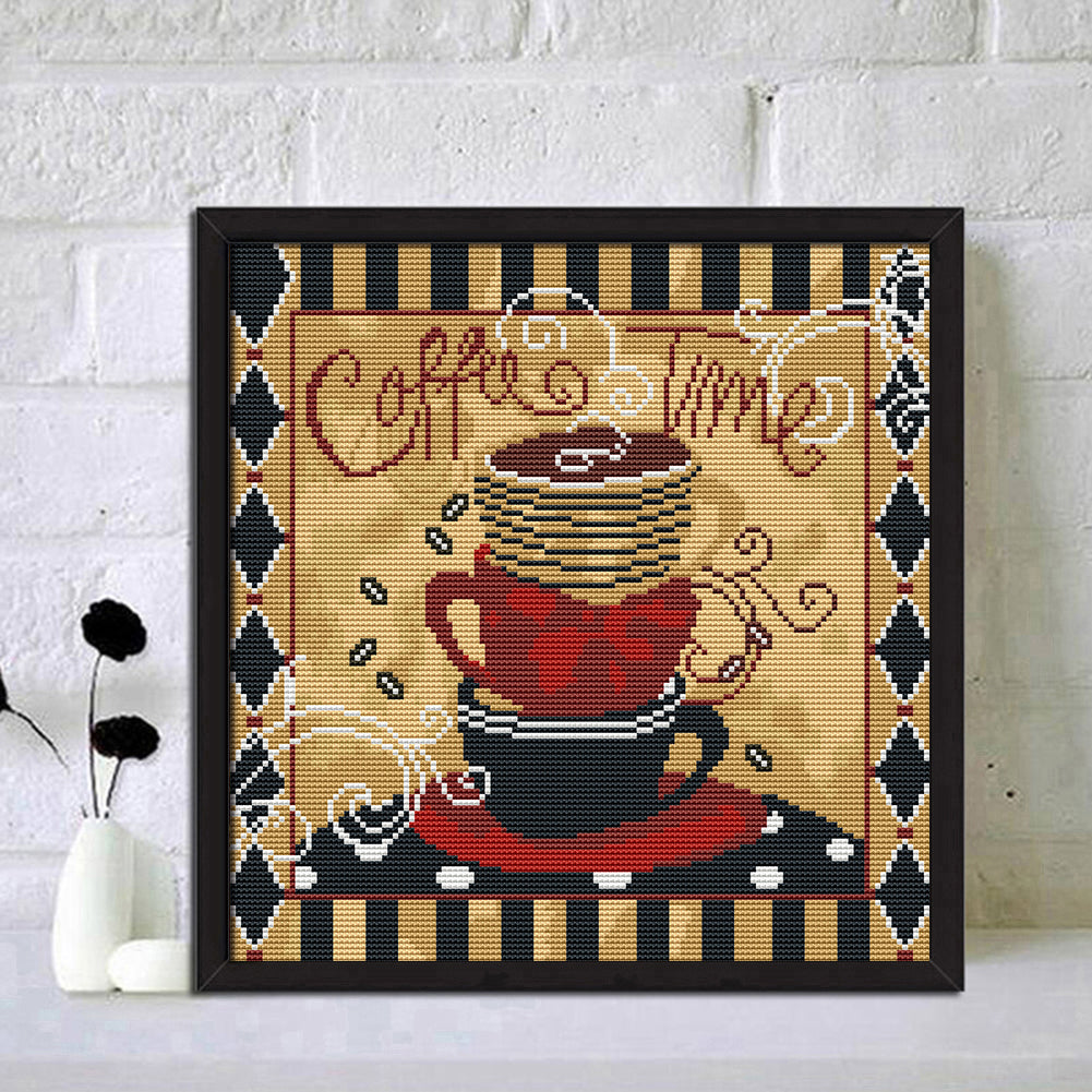 Coffee - 11CT Stamped Cross Stitch 36*36CM