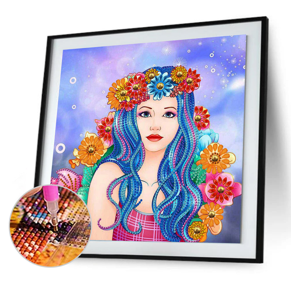 Girl - Special Shaped Drill Diamond Painting 30*30CM