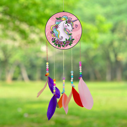 DIY Diamond Painting Acrylic Lucky Wind Chime Hanging Pendant Crafts Decor