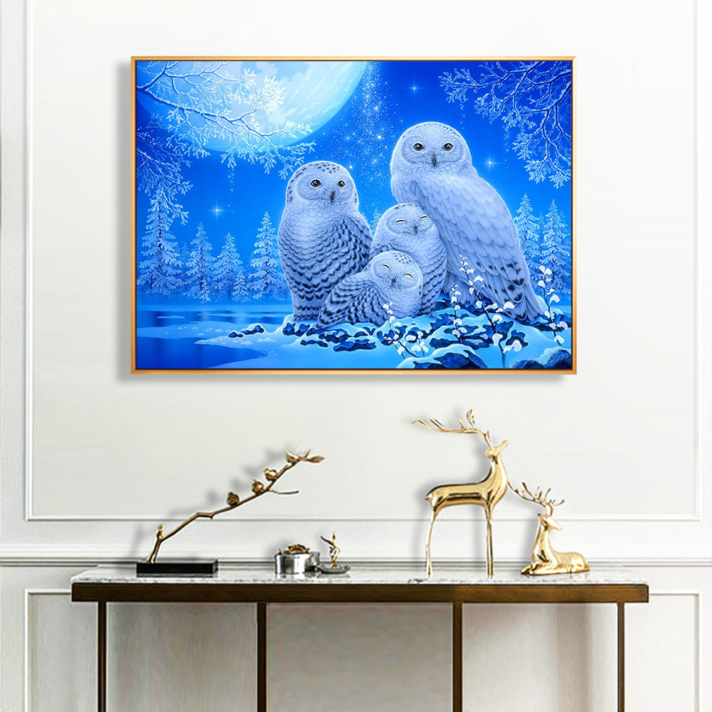 Owl - Full Round Drill Diamond Painting 40*30CM