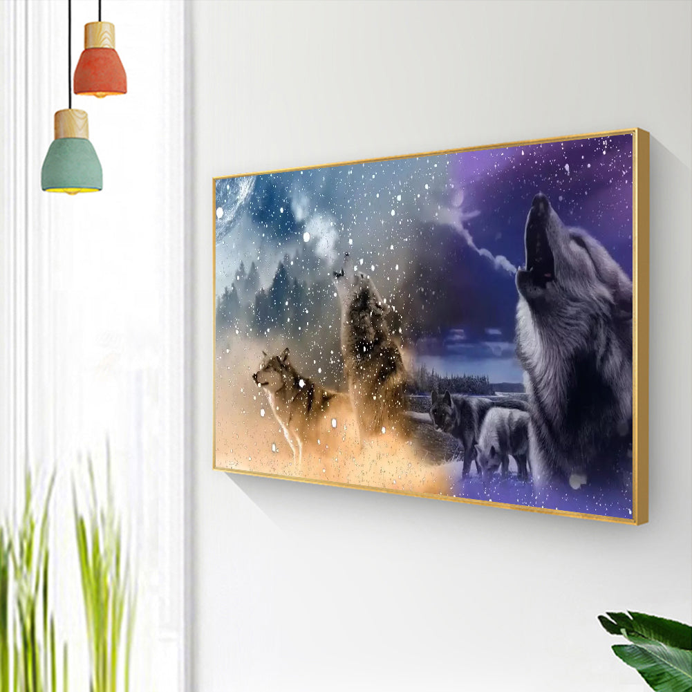 Wolf - Full Round Drill Diamond Painting 30*40CM