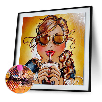 Girl - Full Round Drill Diamond Painting 30*30CM