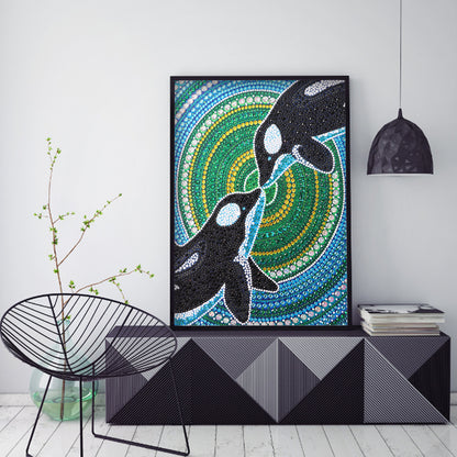 Dolphin - Special Shaped Drill Diamond Painting 30*40CM