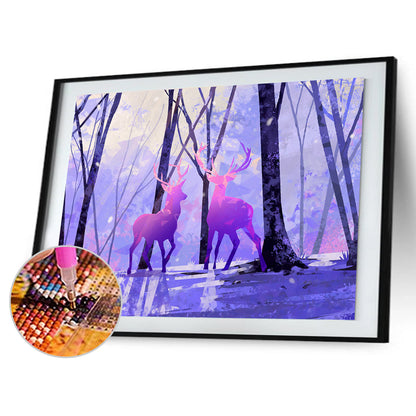 Deer - Full Round Drill Diamond Painting 30*40CM